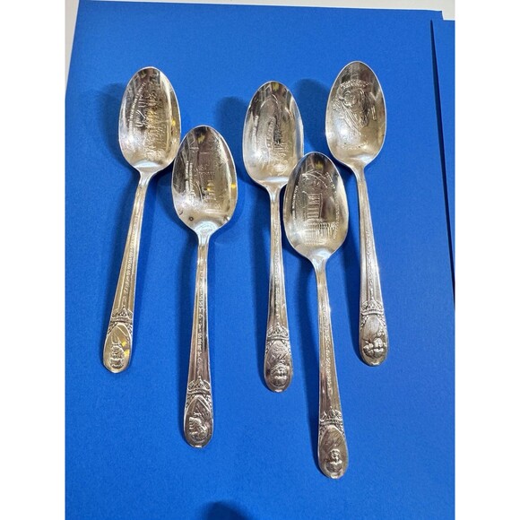 Set of 19 Wm Rogers Co Vintage Presidential Spoons Silver Plated - Picture 1 of 16